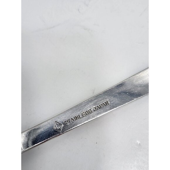 Mid Century Salad Servers Stainless Steel Black/Silver Handle Japan Spoon - Picture 5 of 9